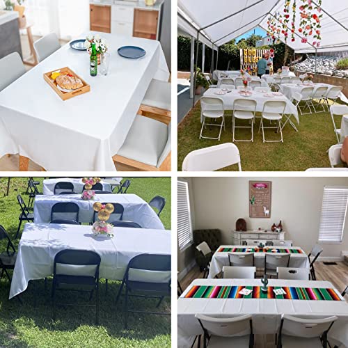 Chepula Disposable White Tablecloth, Waterproof Birthday Tablecloths, Rectangular, Suitable for Wedding, Party, Children’s Birthday, Christmas, 137 x 274 cm, White, Pack of 4