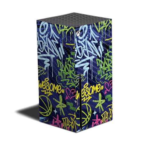 Carbon Fiber Gaming Skin Compatible with Xbox Series X - Neon Tags - Premium 3M…