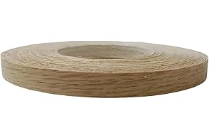 EBPSNEER Real White Oak Wood Veneer Edge Banding Roll, 1/2 Inch ×50ft,Preglued Iron On Edging Band with Hot Melt Self Adhesive-Edgebanding Flexible Wood Tape for Laminate Furniture Repair