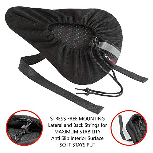 LuxoBike Padded Gel Bike Seat Cover Bicycle Seat Cover Bicycle Seat
