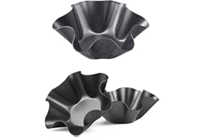 3 Pack Tortilla Maker Nonstick Taco Shell Maker Salad Bowl Carbon Steel Baking Molds for Kitchen - Black,6 inch (3)
