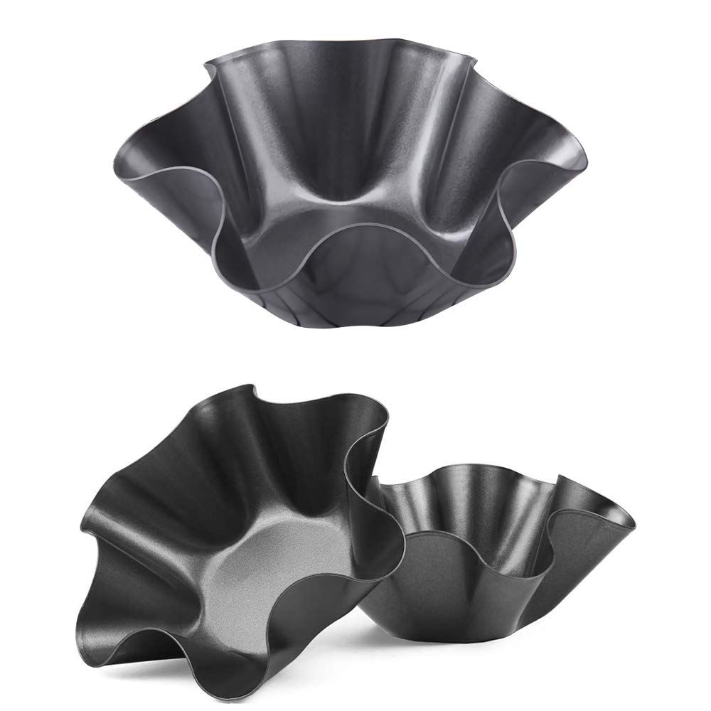 3 Pack Tortilla Maker Nonstick Taco Shell Maker Salad Bowl Carbon Steel Baking Molds for Kitchen - Black,6 inch (3)