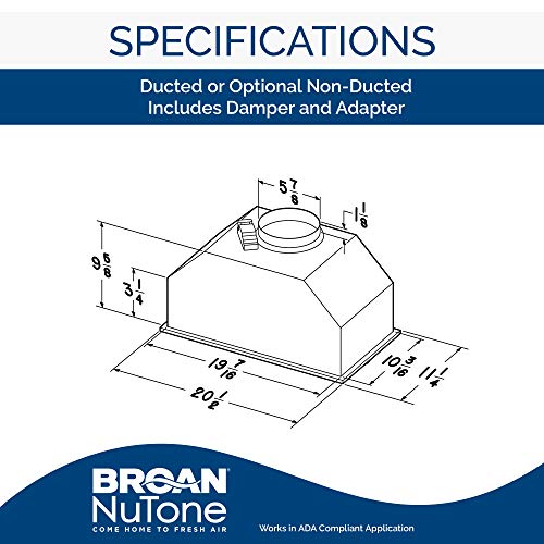 BroanNuTone PM390 Power Pack Range Hood Insert Exhaust Fan and Light