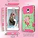 Note Edge Case,Galaxy Note 4 Edge Case,AnnBay for Samsung Galaxy Note Edge Hybrid Heavy Duty Armor Heavy Duty High Impact Case Cover( Not Fit Note 4)-Floral Pink