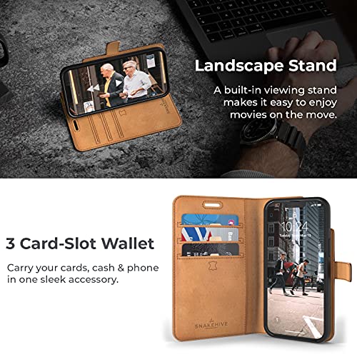 Snakehive Vintage Wallet for Apple iPhone 13 Real Leather Wallet