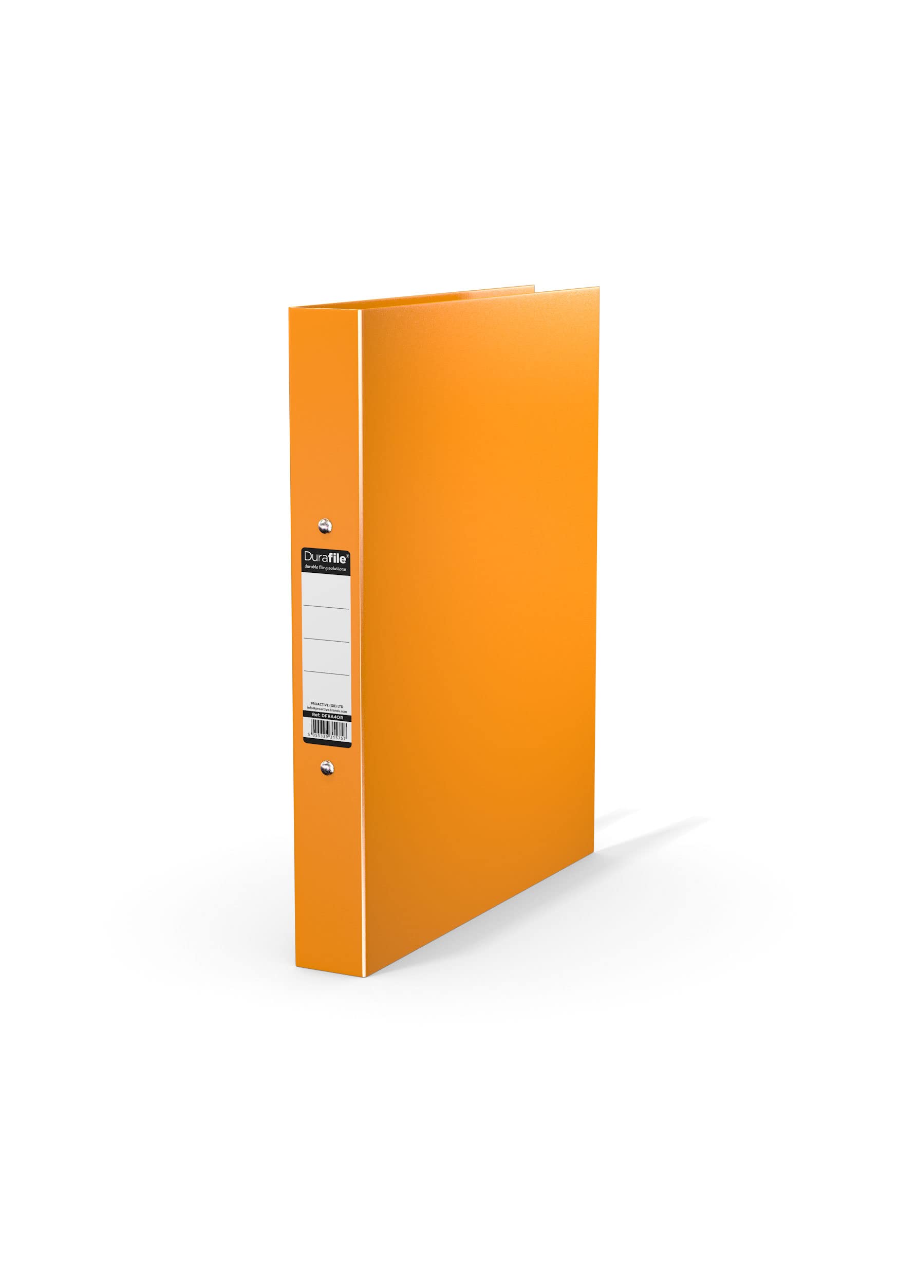 Durafile Ring Binder A4 File, Orange, Single File Folder Organiser, Heavy Duty Board Construction Folders for Paperwork Ring Binder, Ideal Folder for School, Home & the Office