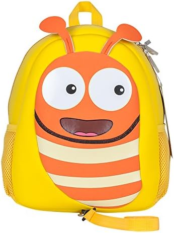 Jenuther Toddler Backpack, Waterproof Cute Cool Animal Cartoon Baby Carry Bag Schoolbag, Preschool Bookbag for Kids Playful Lunch Boxes with Safety Harness, Caterpillar