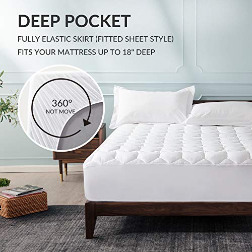 Bedsure Thick Mattress Pad Twin XL Upgraded Breathable Quilted Mattress Cover with Deep Pocket