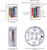 Anziner 2 Pack Submersible LED Lights RGB 16 Colors Waterproof IP68 Remote view 5