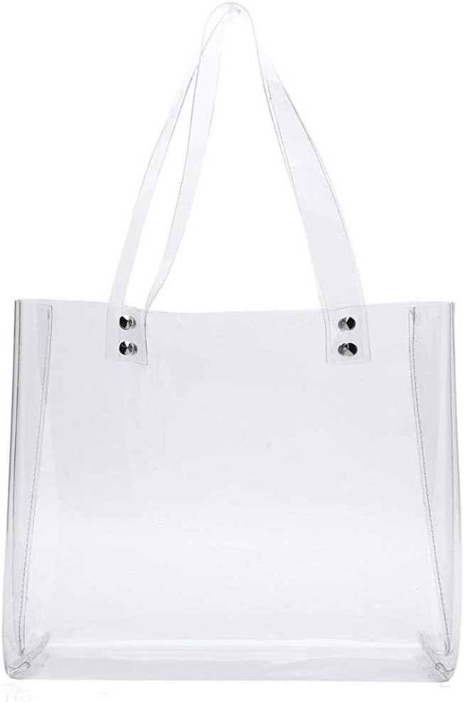Louise Maelys Clear PVC Shoulder Bag Transparent Tote Bag Gift for Women Travel or Daily Use