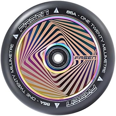 Fasen Scooters Hollow Core Hypno Square Wheels 120mm (Pair) (Oil Slick)