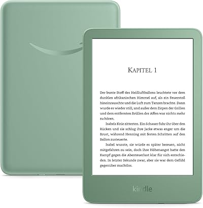 Amazon Kindle (neueste generation) – Der leichteste und kompakteste Kindle, mit blendfreiem Bildschirm, schnellerem Umblättern und anpassbarem Frontlicht – 16 GB – mit Werbung – matchagrün