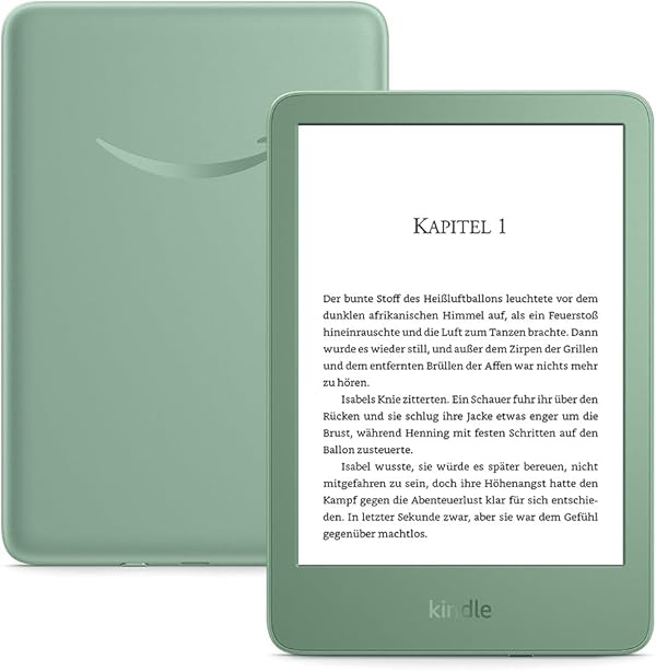 Amazon Kindle (neueste generation) – Der leichteste und kompakteste Kindle, mit blendfreiem Bildschirm, schnellerem Umblättern und anpassbarem Frontlicht – 16 GB – mit Werbung – matchagrün