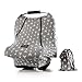 Baby Car Seat Covers- Multifunctional Infant Carseat Canopy for Boys Girls,Insect Free Stretchy Breathable Adjustable Peep Window Universal Fit Gray