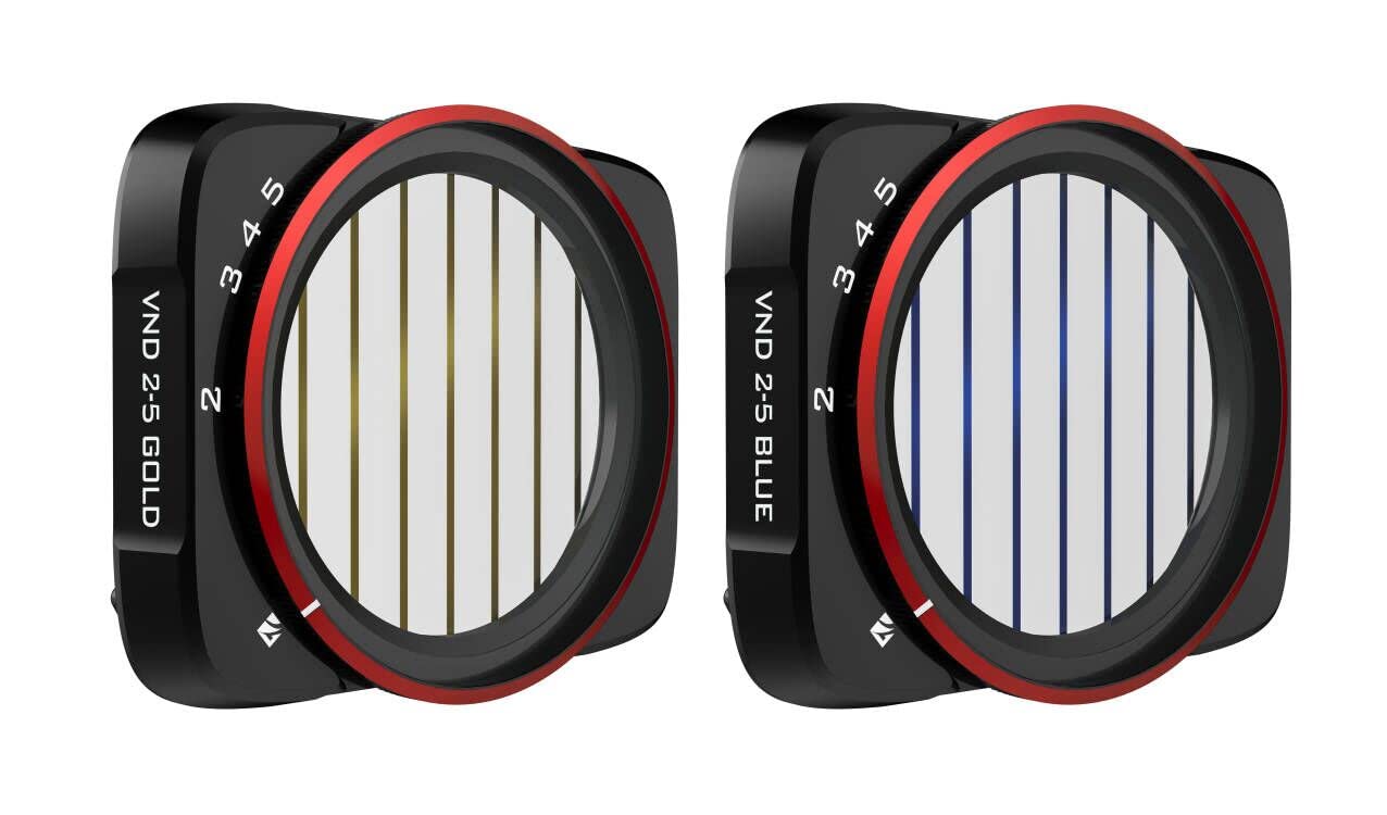 Freewell Variable ND (VND) 2-5 Blue & Gold Streak Anamorphic Effect Filter Kit Compatible With Air 2S Drone