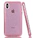 BAISRKE Clear Glitter Case for iPhone Xs MAX, Hybrid Heavy Duty Protection Case Hard Plastic & Soft TPU Sturdy Shockproof Armor High Impact Resistant Cover for iPhone Xs MAX [Pink Glitter]