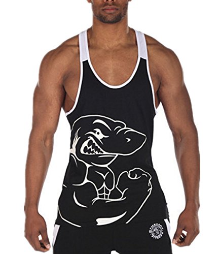 JoofEric Men's Bodybuilding Stringer Y-Back Gym Tank Tops (XL, Black-2)