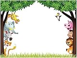 Wall26 Children's Dry Erase Wall Decal Peel and Stick Whiteboard Sticker Cartoon Jungle Animals Gift for Kids (Marker Included) - 18
