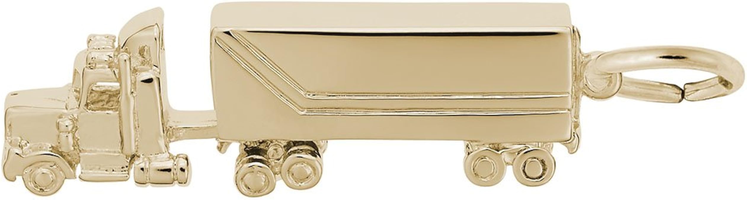 Gold Plated Semi Truck Charm, Charms for Bracelets and Necklaces