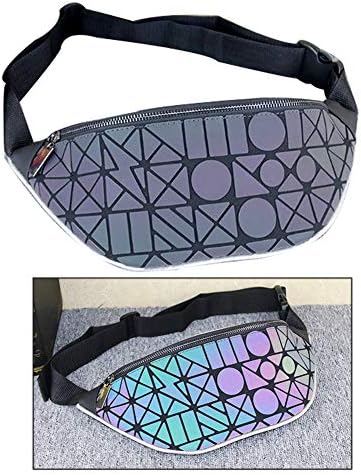 Women Geometric Luminous Waist Bag Fanny Pack Sport Outdoor Travel Chest Bag Purse (new geometric)