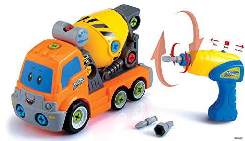 Memtes Take-A-Part Cement Mixer Truck Toy Included with Power Drill - Thumbnail 7