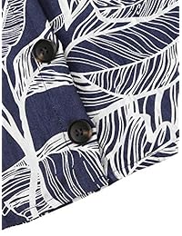 SheIn falda corta de verano con estampado de hojas y botones en la parte delantera