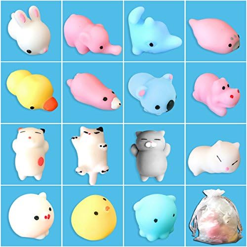 Mini Squishies Kawaii Mochi Squishy 15 Pcs Cute Animal Squishies Mochi Squeeze Toys Soft Squishy Stretchy Toys Slow Rising Squeeze Cat Pig Seal Rabbit Bear fox Duckling Panda Fat chicken Tiger Totoro