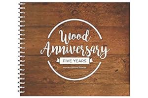 Unconditional Rosie's 5th Wedding Anniversary Memory Book with Stickers and Matching Card, Brown, 8x8 Inches