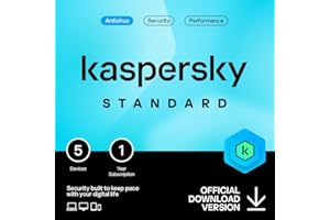 Kaspersky Standard Anti-Virus 2024 | 5 Devices | 1 Year | Advanced Security | Online Banking Protection | Performance Optimization | PC/Mac/Mobile | Online Code