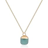 Fremttly Crystal Necklace for Women, Handmade Gem Necklace 14K Gold Plated Healing Crystals and Stones Spiritual Jewelry Gifts for Women