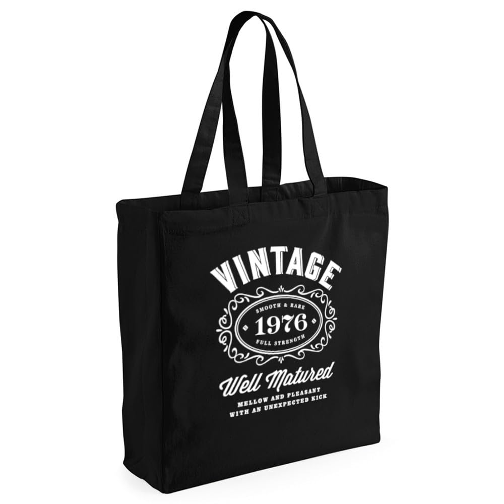D Design Invent Print! 50th Birthday Tote Bag Keepsake Funny Gift For Women Ladies Novelty Gift Shopping Bag Present for 50 (Black)