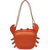 3D Crab Shoulder Bag Crossbody Bag, Crayfish Shells Messenger Bag, Novelty Animal Shaped Hnadbag Purse Detachable Shoulder Bag for Women