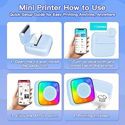 Sticker Printer Print Pod with 6 Rolls Sticker