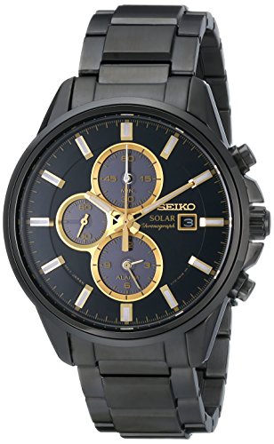 Seiko Men's SSC269 Analog Display Japanese Quartz Black Watch