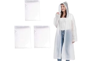 Rain Ponchos for Adults Reusable, Portable EVA Rain Jackets for Women Men with Hood Family Pack,Emergency Rain coat For Campi