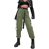 ZODLLS Women's Camo Pants Cargo Trousers Cool Camouflage Pants Elastic Waist Casual Multi Jogger Pants with Pocket