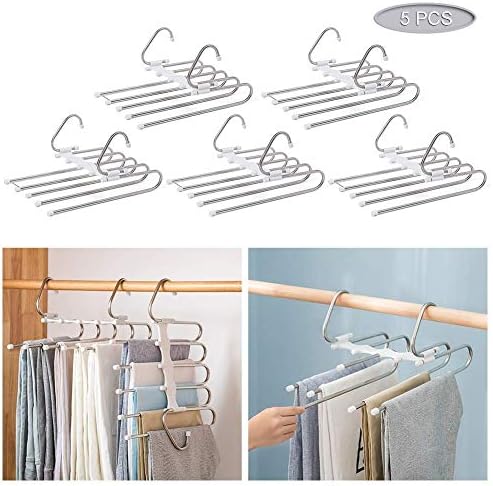 折りたたみ式パンツハンガー 多層ジーンズラック ズボン収納ラック ステンレス鋼マルチハンガー クローゼットの省スペースパンツオーガナイザー パンツジーンズズボンスカートスカーフ サイズ 3ピース Myldo Com