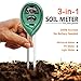 Attom Tech Soil Test Meter, 3-in-1 Moisture/Sun-Light/pH Sensor Meter Soil Test Kits Gardening Tool, Test Function for Home and Garden, Plants, Farm, Indoor/Outdoor Use