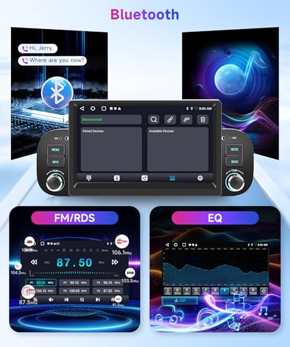 2G 64G Android Car Radio for Fiat Panda 2013-2020 7 Inch Touchscreen Car Radio Panda with Wireless Carplay Android Car GPS Mirror Link Bluetooth FM/RDS Radio WiFi USB + Rear Camera