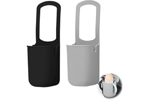 2Pcs Stroller Silicone Cup Holder, Universal Stroller Cup Holder - Removable Silicone Storage Bag Drink Holder for Wheelchair