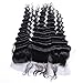 Beata Hair Full Lace Frontal Closure 13x4 Inch Deep Wave with Baby Hair Lightly Bleached Knots (16inch)