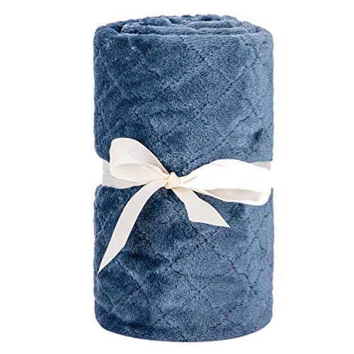 Baby Blanket or Pet Blanket, Comfy Soft Warm Blankets for Baby Girls and Boys, Dog and Cat, Plush Fleece Throw Blankets for Sofa, Couch, Travel and Camping (Grid 28\