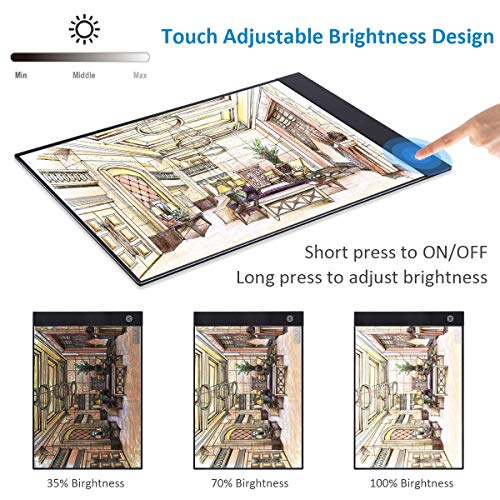 image for GROWNEER A4 LED Light Pad Light Board Tracing Light Box LED Light Tabl