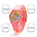Zeiger New Cool Kids' KW021 Analog Display for Easy Read Time Teacher Young Girls Watch with Rainbow Dial Silicone Band (Pink)
