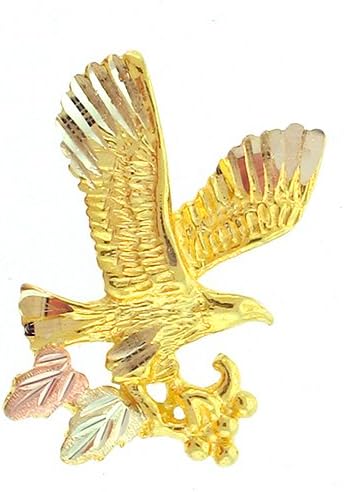 Diamond-cut 10K Yellow-gold Black Hills Gold EagleTie-tac/Lapel pin