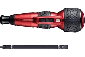 VESSEL 220USB-P1RE Electric Ball Grip Screwdriver Plus Premium 3-Level Switching Mode, Limited Color (Red) with 1 Bit