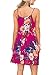 BTFBM Women's 2019 Summer Casual Floral Printed Sleeveless V-Neck Short Dress with Pockets (Rose Red, Small)