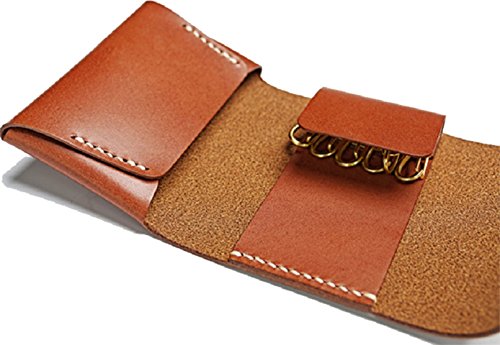 key bag case box chain ring Cow Leather Pouch for men women handmade customize brown Z617