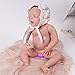 OULII Newborn Baby Girl Lace Silk Ribbon Adjustable Cap Hat Photo Props Favors (White)