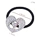 Stuffwholesale 6pcs Elastic Hair Rope Silver Butterfly/Bow Knot/Heart Rhinestone Crystal Hair Band Ponytail Holder Hair Ties Accessories (#3)